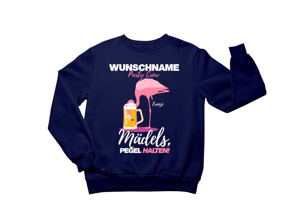 PARTY CREW NAME/WUNSCHNAME | MÄDELS PEGEL HALTEN | FLAMINGO SHIRT MIT DEINEM NAMEN | PARTY T-SHIRT INDIVIDUALISIERBAR/PERSONALISIERBAR - SH