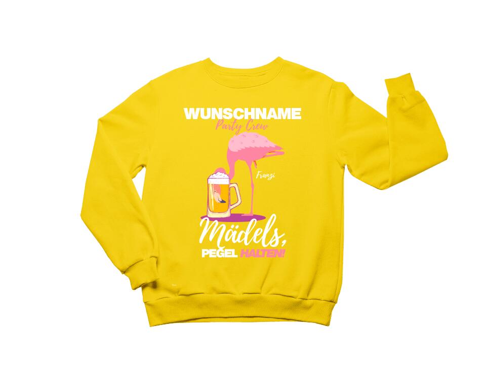 PARTY CREW NAME/WUNSCHNAME | MÄDELS PEGEL HALTEN | FLAMINGO SHIRT MIT DEINEM NAMEN | PARTY T-SHIRT INDIVIDUALISIERBAR/PERSONALISIERBAR - SH