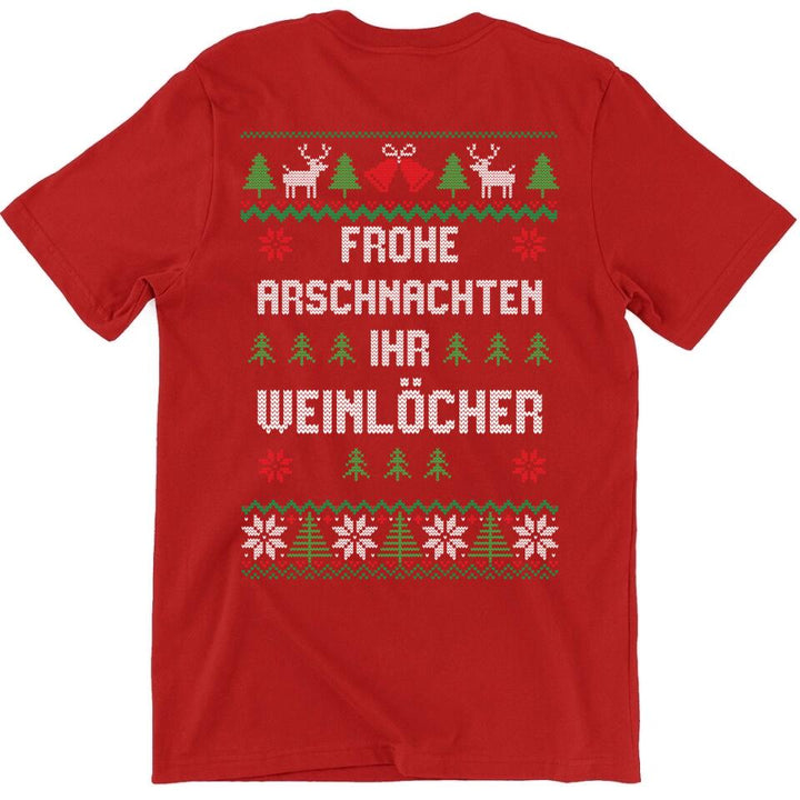 Frohe Arschnachten ihr Weinlöcher - Ugly Sweater - Pullover, Hoodies, T-Shirts