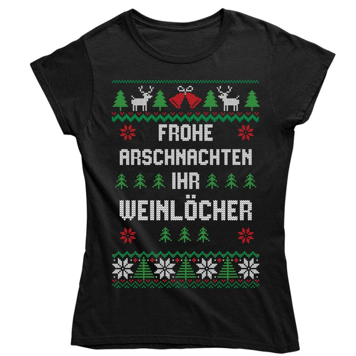 Frohe Arschnachten ihr Weinlöcher - Ugly Sweater - Pullover, Hoodies, T-Shirts