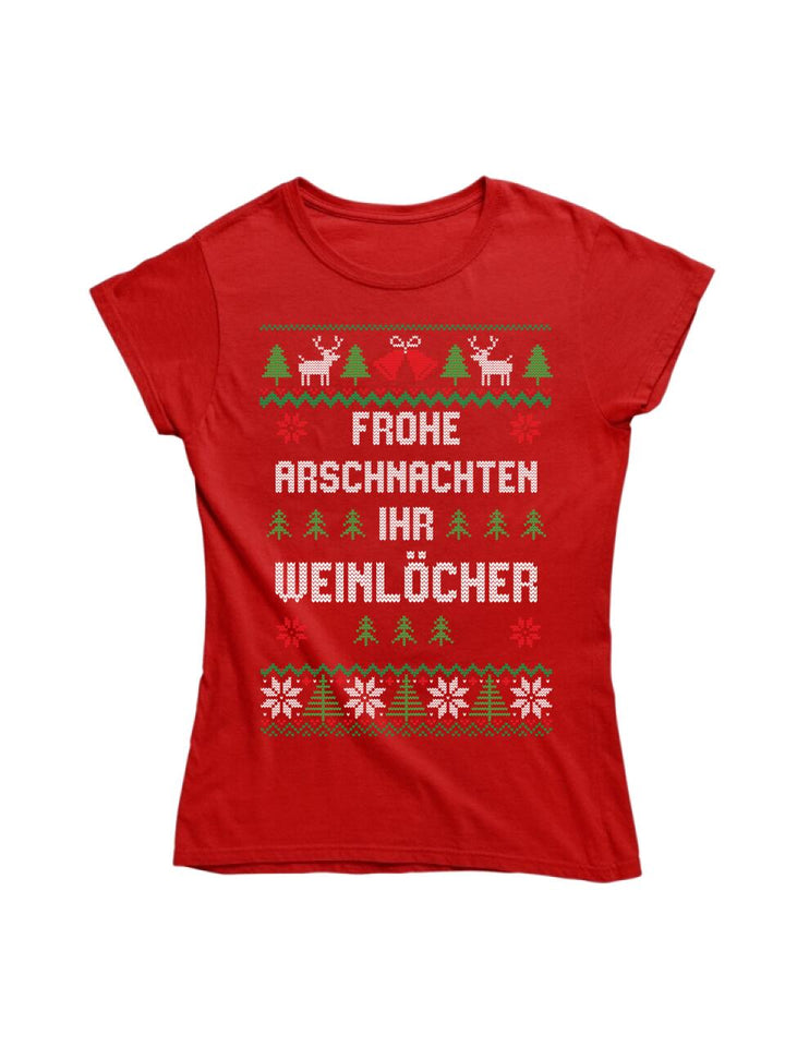 Frohe Arschnachten ihr Weinlöcher - Ugly Sweater - Pullover, Hoodies, T-Shirts