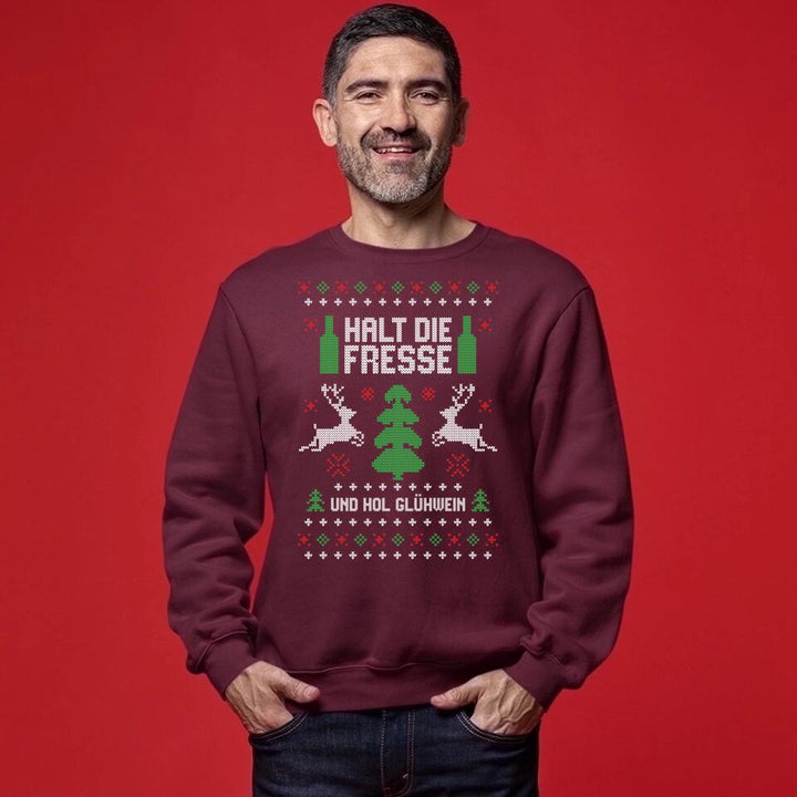 Halt die Fresse und hol Glühwein - Ugly Sweater - Pullover, Hoodies, T-Shirts