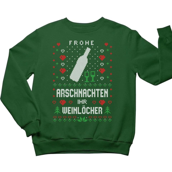 Frohe Arschnachten ihr Weinlöcher - Ugly Sweater - Pullover, Hoodies, T-Shirts