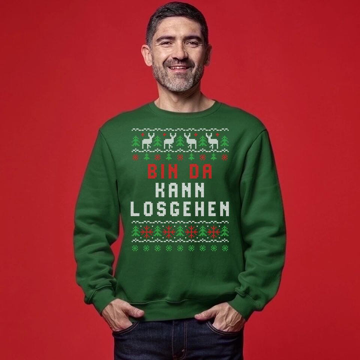 Bin da. Kann losgehen - Ugly Sweater - Pullover, Hoodies, T-Shirts