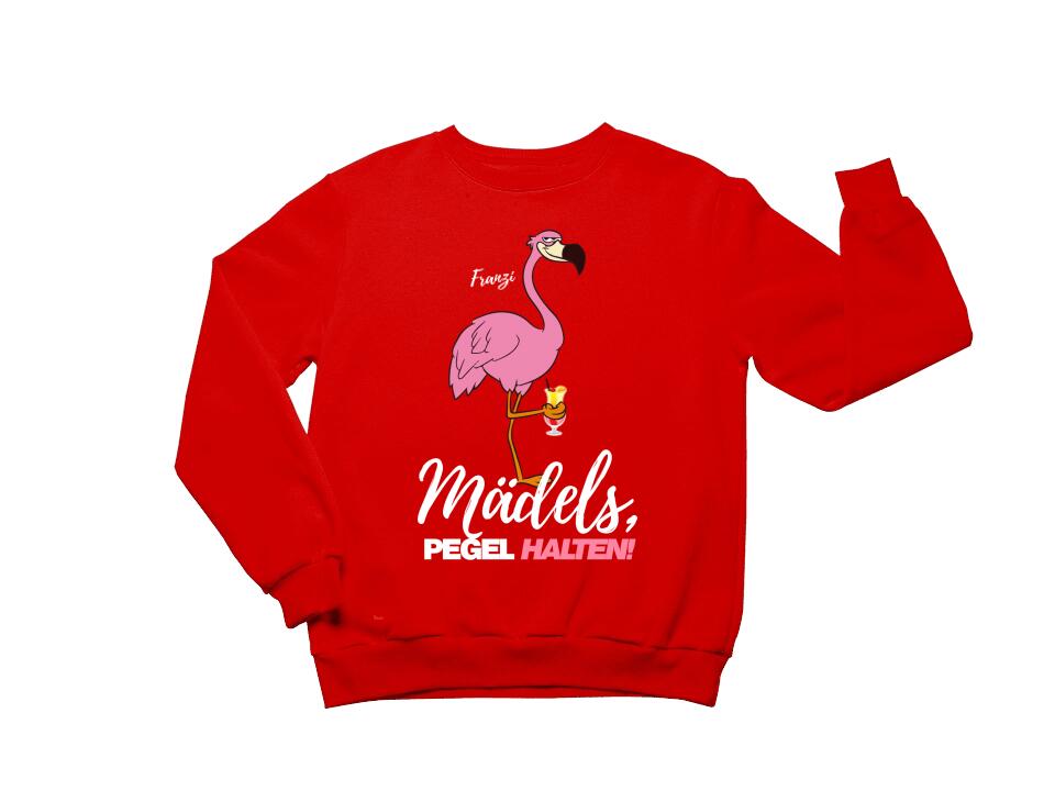 PARTY NAME/WUNSCHNAME | MÄDELS PEGEL HALTEN | FLAMINGO SHIRT MIT DEINEM NAMEN | PARTY T-SHIRT INDIVIDUALISIERBAR/PERSONALISIERBAR - SH