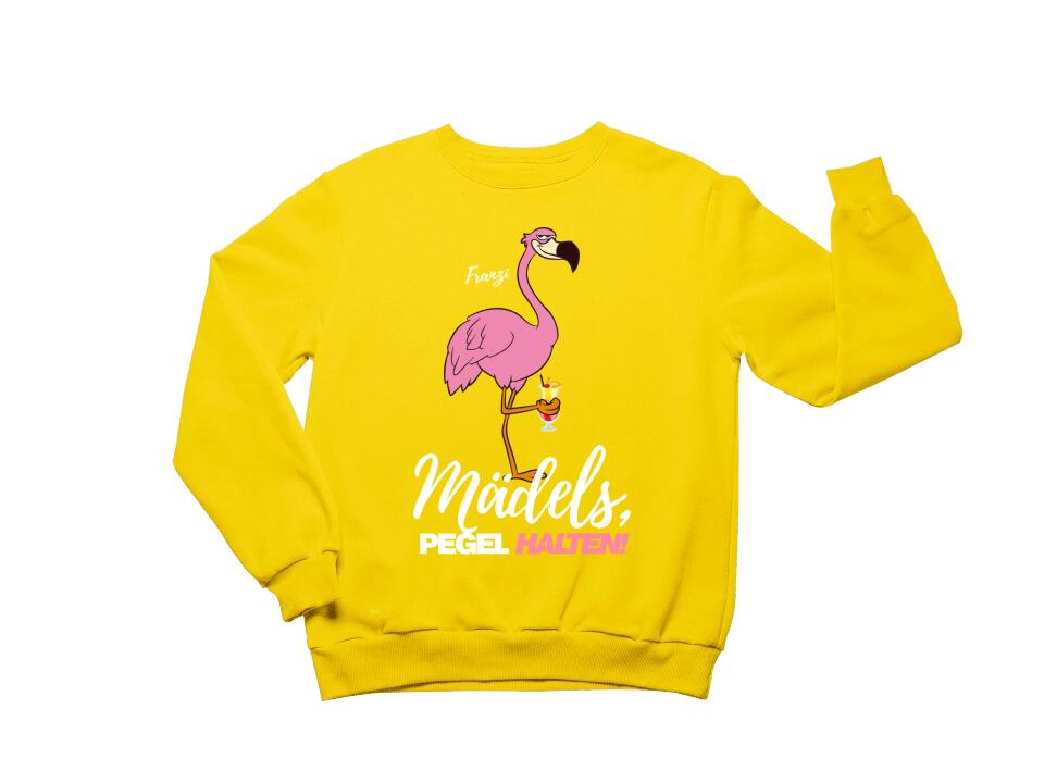 PARTY NAME/WUNSCHNAME | MÄDELS PEGEL HALTEN | FLAMINGO SHIRT MIT DEINEM NAMEN | PARTY T-SHIRT INDIVIDUALISIERBAR/PERSONALISIERBAR - SH