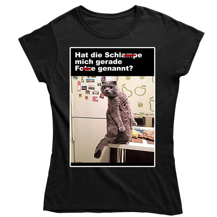 Hat die Sch*** mich gerade F*** genannt? Katze mit Spruch