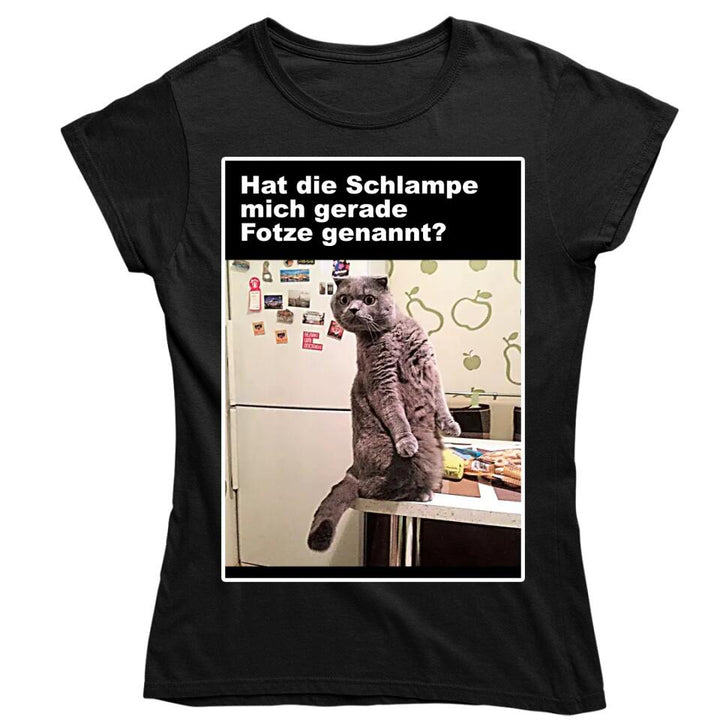 Hat die Sch... mich gerade F... genannt? Katze mit Spruch