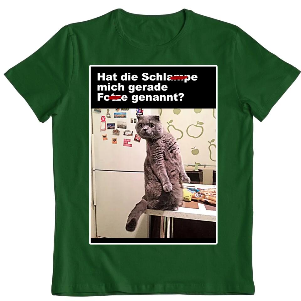 Hat die Sch*** mich gerade F*** genannt? Katze mit Spruch