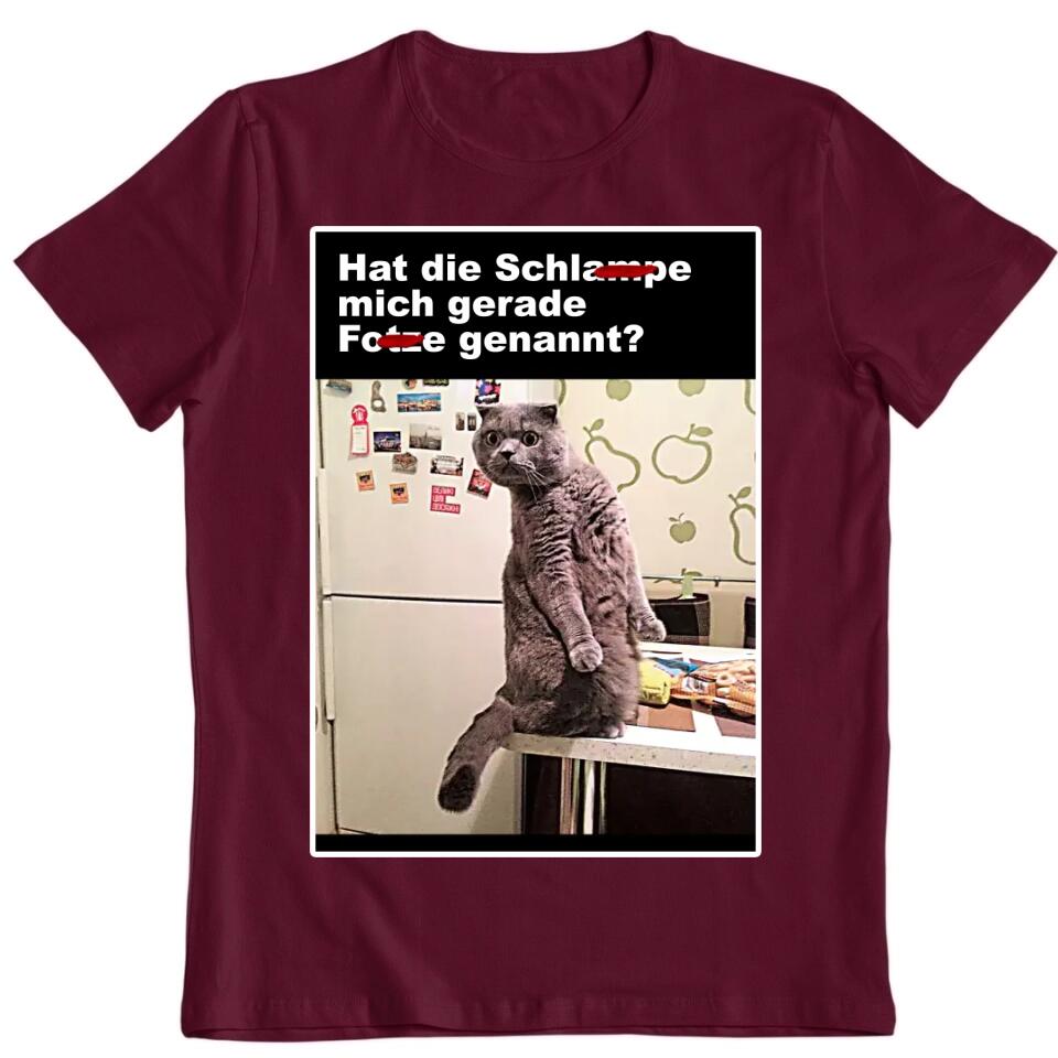 Hat die Sch*** mich gerade F*** genannt? Katze mit Spruch