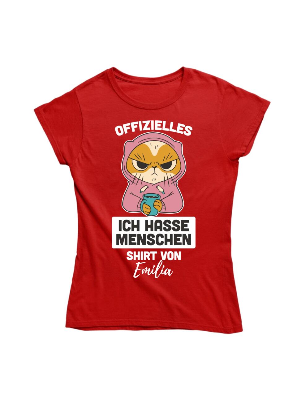 Offizielles "Ich hasse Menschen" Shirt / Pulli mit deinem Namen - personalisierbar - T-Shirt, Hoodie, Pullover, Kids T-Shirt, Tasse - schlechte Laune Collection