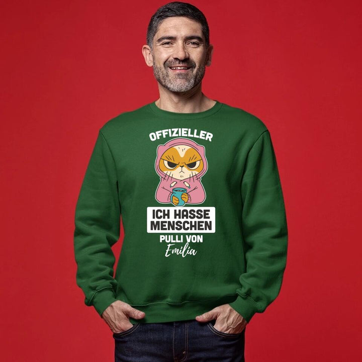 Offizielles "Ich hasse Menschen" Shirt / Pulli mit deinem Namen - personalisierbar - T-Shirt, Hoodie, Pullover, Kids T-Shirt, Tasse - schlechte Laune Collection