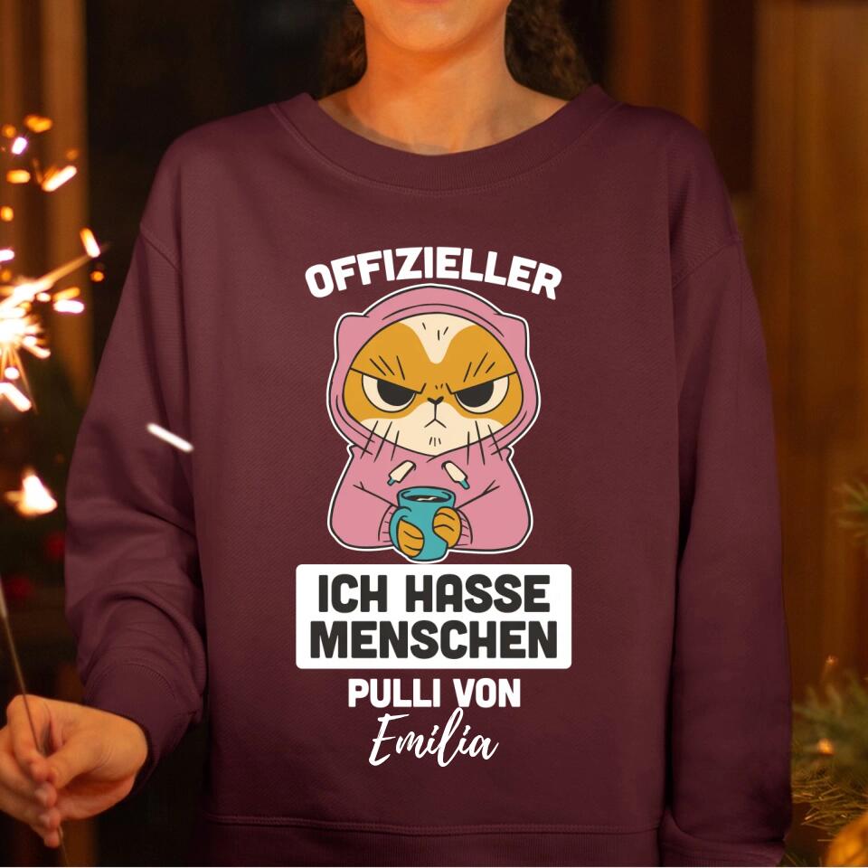 Offizielles "Ich hasse Menschen" Shirt / Pulli mit deinem Namen - personalisierbar - T-Shirt, Hoodie, Pullover, Kids T-Shirt, Tasse - schlechte Laune Collection