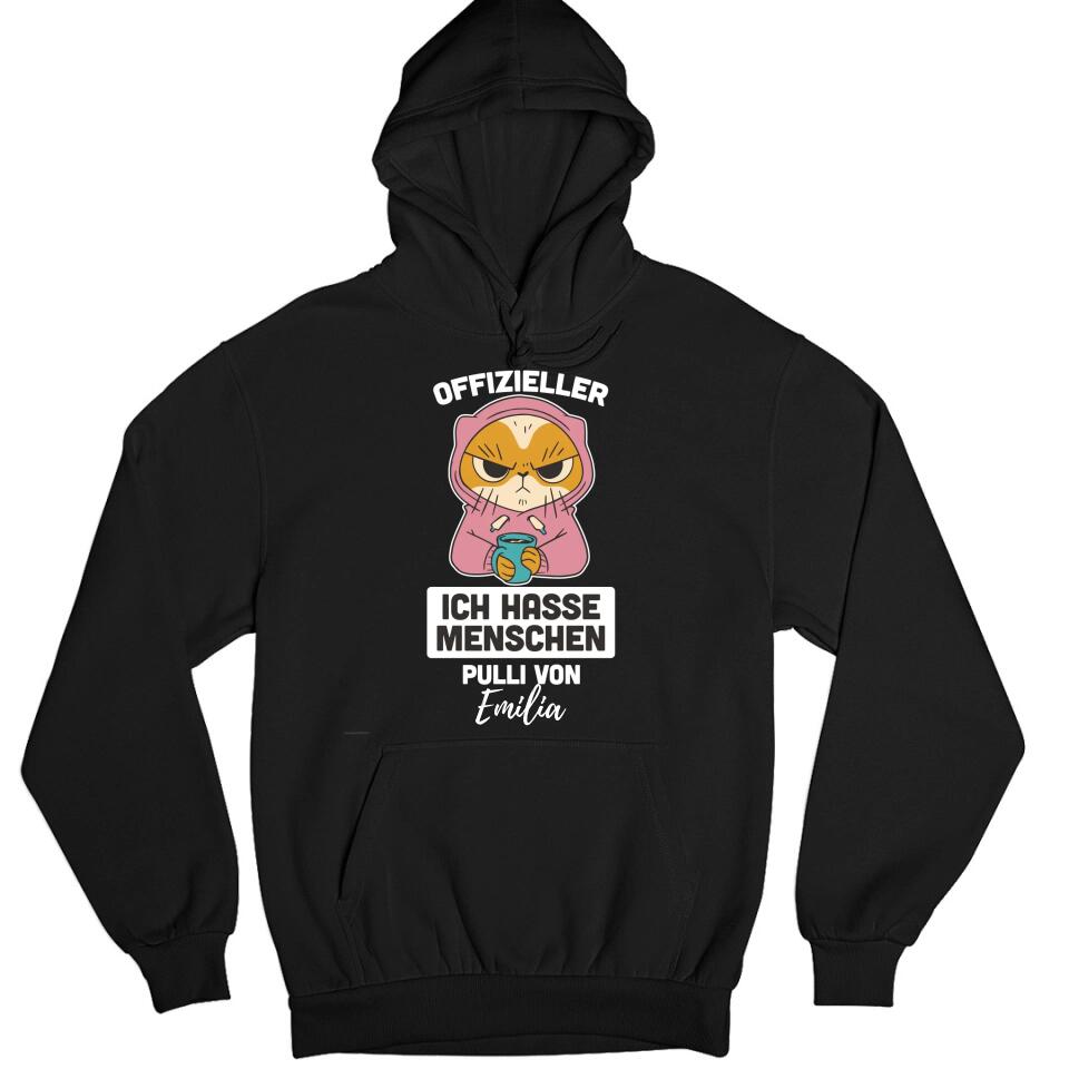 Offizielles "Ich hasse Menschen" Shirt / Pulli mit deinem Namen - personalisierbar - T-Shirt, Hoodie, Pullover, Kids T-Shirt, Tasse - schlechte Laune Collection