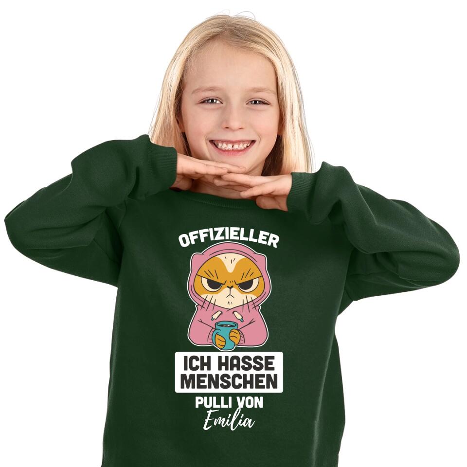 Offizielles "Ich hasse Menschen" Shirt / Pulli mit deinem Namen - personalisierbar - T-Shirt, Hoodie, Pullover, Kids T-Shirt, Tasse - schlechte Laune Collection