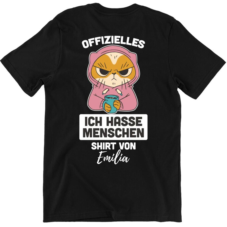 Offizielles "Ich hasse Menschen" Shirt / Pulli mit deinem Namen - personalisierbar - T-Shirt, Hoodie, Pullover, Kids T-Shirt, Tasse - schlechte Laune Collection