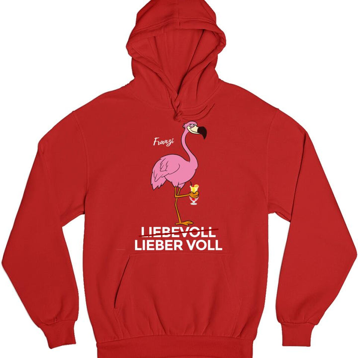 Liebevoll - Lieber Voll - Flamingo T-Shirt - personalisierbar mit deinem Namen & deinem Drink