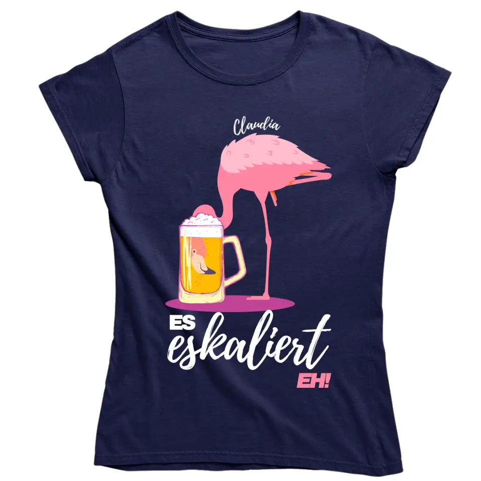 Es Eskaliert Eh - Party Flamingo Shirt mit Deinem Namen | Party T-Shirt Personalisierbar - Malle Mallorca Shirt - Words on Shirts