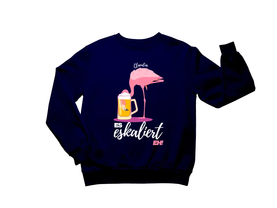 Es Eskaliert Eh - Party Flamingo Shirt mit Deinem Namen | Party T-Shirt Personalisierbar - Malle Mallorca Shirt