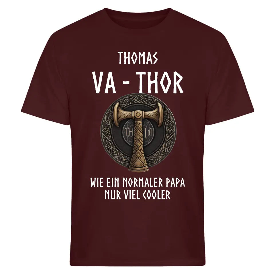 Va Thor - Fathor Vatertagsgeschenk T-Shirt Papa Vater Shirt/Hoodie - personalisierbar mit Name - Words on Shirts
