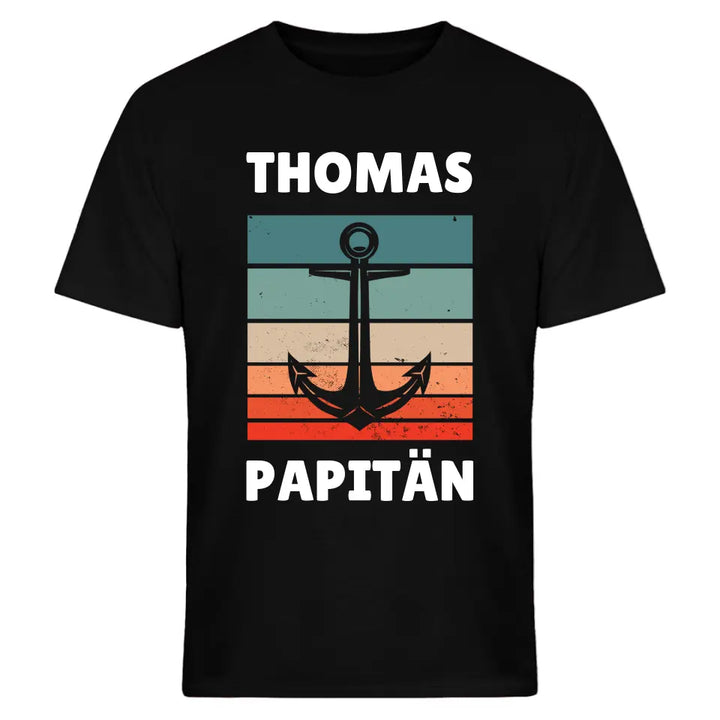 Papitän - Vatertagsgeschenk - Papa Spruch - Vater T-Shirt - personalisierbar mit Name - Words on Shirts