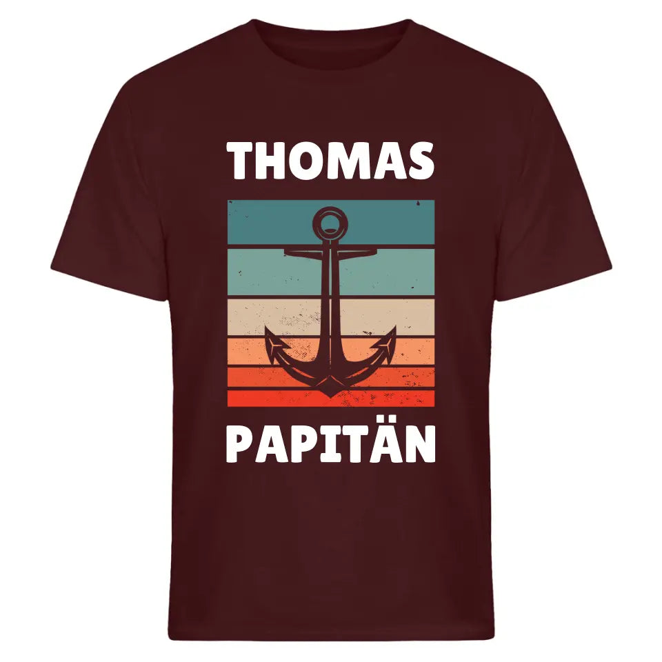 Papitän - Vatertagsgeschenk - Papa Spruch - Vater T-Shirt - personalisierbar mit Name - Words on Shirts