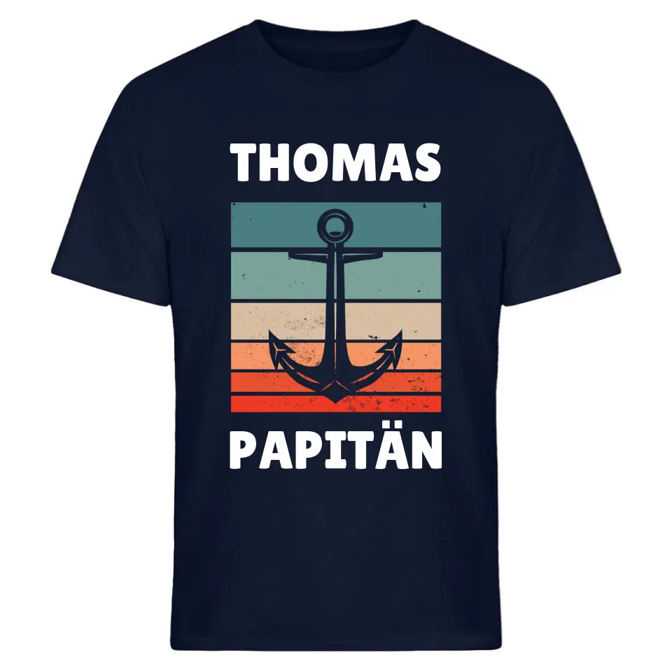 Papitän - Vatertagsgeschenk - Papa Spruch - Vater T-Shirt - personalisierbar mit Name - Words on Shirts