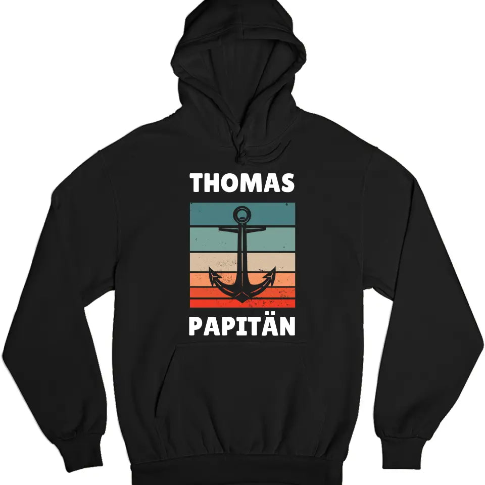 Papitän - Vatertagsgeschenk - Papa Spruch - Vater T-Shirt - personalisierbar mit Name - Words on Shirts