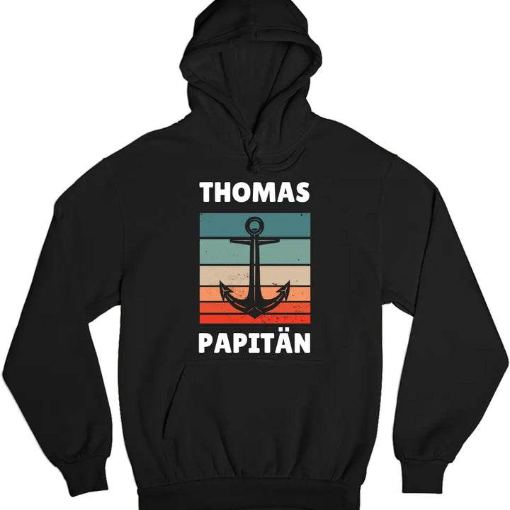 Papitän - Vatertagsgeschenk - Papa Spruch - Vater T-Shirt - personalisierbar mit Name - Words on Shirts