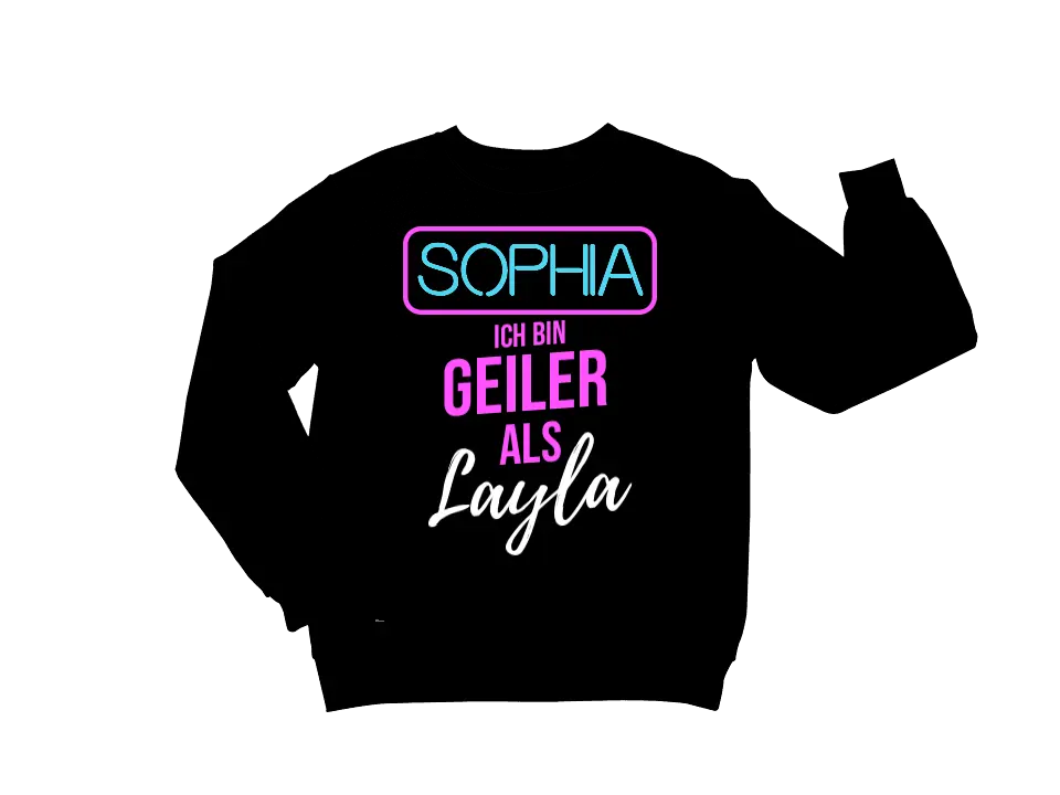 GEILER ALS LAYLA | SHIRT MIT DEINEM NAMEN | PARTY T-SHIRT INDIVIDUALISIERBAR/PERSONALISIERBAR - SH