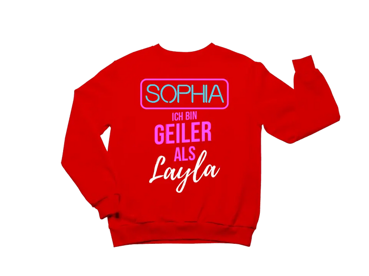 GEILER ALS LAYLA | SHIRT MIT DEINEM NAMEN | PARTY T-SHIRT INDIVIDUALISIERBAR/PERSONALISIERBAR - SH