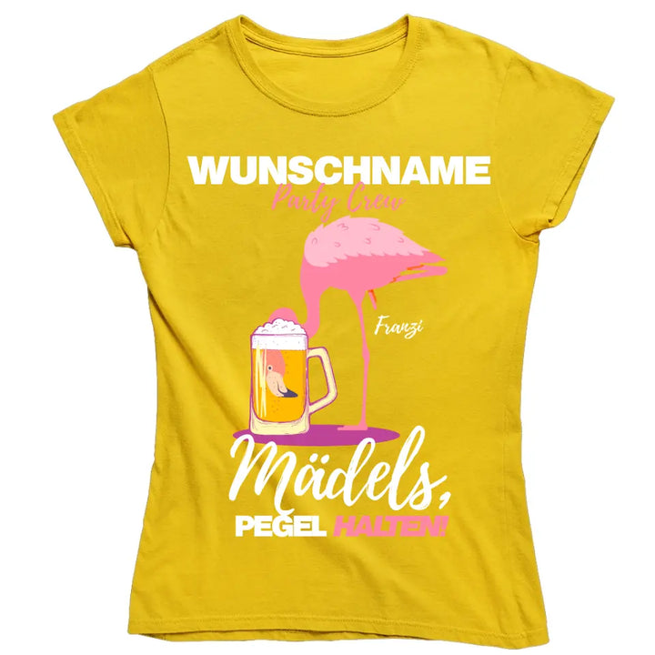 PARTY CREW NAME/WUNSCHNAME | MÄDELS PEGEL HALTEN | FLAMINGO SHIRT MIT DEINEM NAMEN | PARTY T-SHIRT INDIVIDUALISIERBAR/PERSONALISIERBAR - SH