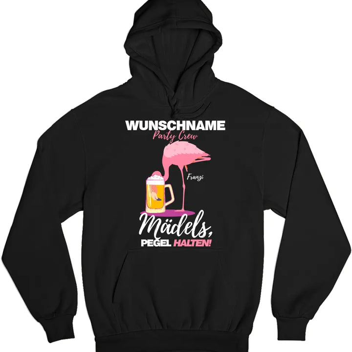 PARTY CREW NAME/WUNSCHNAME | MÄDELS PEGEL HALTEN | FLAMINGO SHIRT MIT DEINEM NAMEN | PARTY T-SHIRT INDIVIDUALISIERBAR/PERSONALISIERBAR - SH