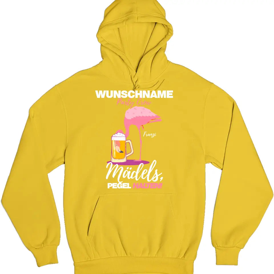 PARTY CREW NAME/WUNSCHNAME | MÄDELS PEGEL HALTEN | FLAMINGO SHIRT MIT DEINEM NAMEN | PARTY T-SHIRT INDIVIDUALISIERBAR/PERSONALISIERBAR - SH