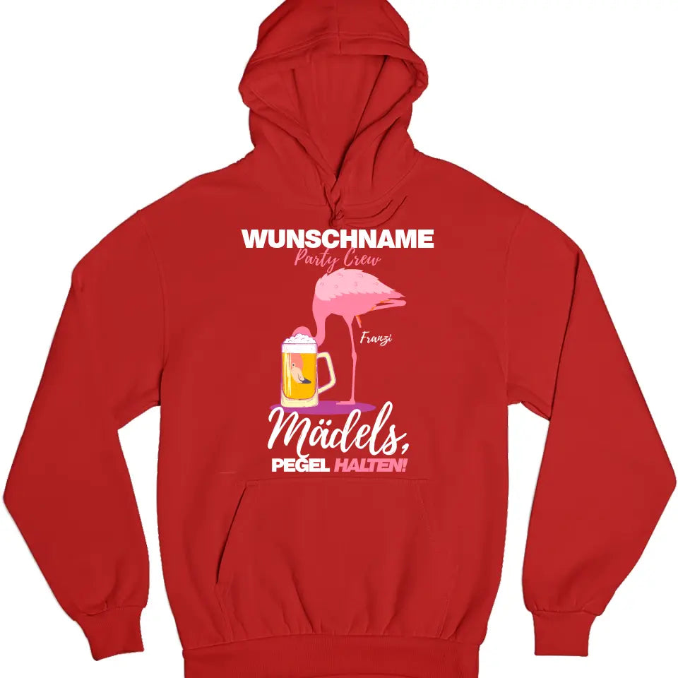 PARTY CREW NAME/WUNSCHNAME | MÄDELS PEGEL HALTEN | FLAMINGO SHIRT MIT DEINEM NAMEN | PARTY T-SHIRT INDIVIDUALISIERBAR/PERSONALISIERBAR - SH