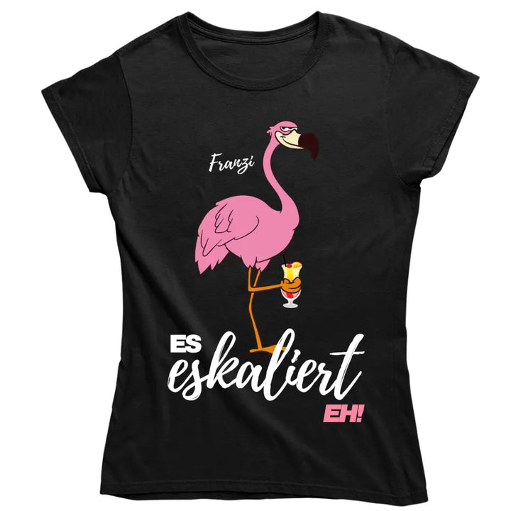 Es Eskaliert Eh - Party Name/Wunschname - Flamingo Shirt mit Deinem Namen - Party T-Shirt Individualisierbar/Personalisierbar