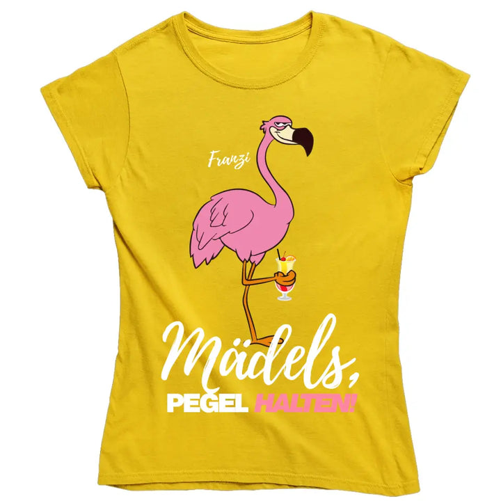 PARTY NAME/WUNSCHNAME | MÄDELS PEGEL HALTEN | FLAMINGO SHIRT MIT DEINEM NAMEN | PARTY T-SHIRT INDIVIDUALISIERBAR/PERSONALISIERBAR - SH