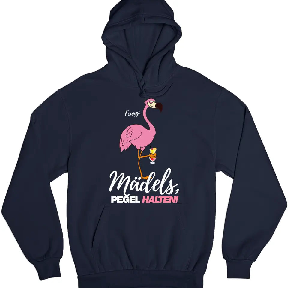 PARTY NAME/WUNSCHNAME | MÄDELS PEGEL HALTEN | FLAMINGO SHIRT MIT DEINEM NAMEN | PARTY T-SHIRT INDIVIDUALISIERBAR/PERSONALISIERBAR - SH