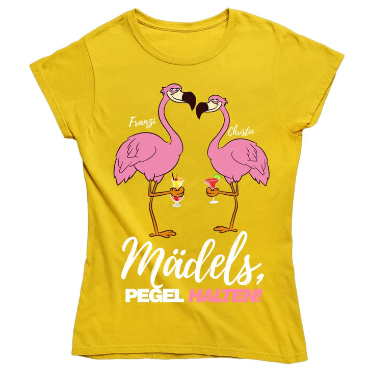 PARTY NAME/WUNSCHNAME | MÄDELS PEGEL HALTEN | FLAMINGO SHIRT MIT DEINEM NAMEN | PARTY T-SHIRT INDIVIDUALISIERBAR/PERSONALISIERBAR - SH