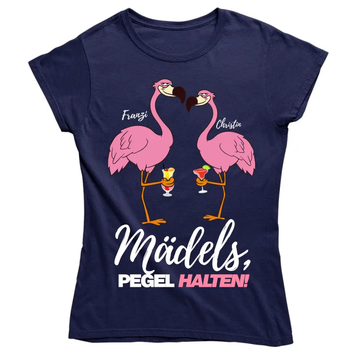 PARTY NAME/WUNSCHNAME | MÄDELS PEGEL HALTEN | FLAMINGO SHIRT MIT DEINEM NAMEN | PARTY T-SHIRT INDIVIDUALISIERBAR/PERSONALISIERBAR - SH