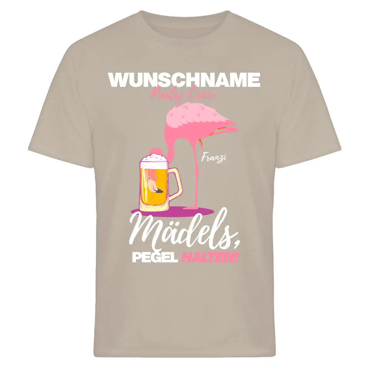 PARTY CREW NAME/WUNSCHNAME | MÄDELS PEGEL HALTEN | FLAMINGO SHIRT MIT DEINEM NAMEN | PARTY T-SHIRT INDIVIDUALISIERBAR/PERSONALISIERBAR - SH