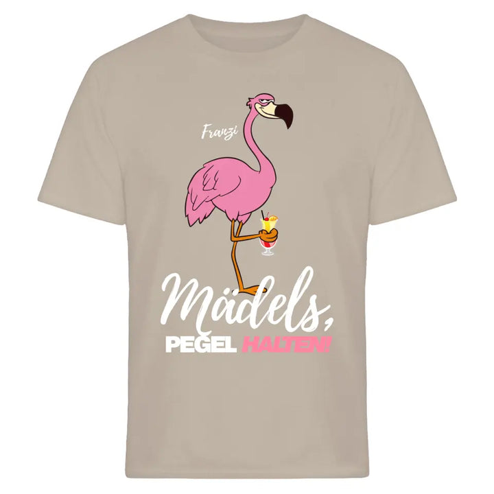 PARTY NAME/WUNSCHNAME | MÄDELS PEGEL HALTEN | FLAMINGO SHIRT MIT DEINEM NAMEN | PARTY T-SHIRT INDIVIDUALISIERBAR/PERSONALISIERBAR - SH