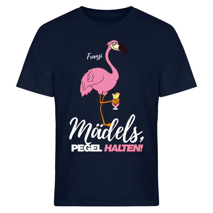 PARTY NAME/WUNSCHNAME | MÄDELS PEGEL HALTEN | FLAMINGO SHIRT MIT DEINEM NAMEN | PARTY T-SHIRT INDIVIDUALISIERBAR/PERSONALISIERBAR - SH