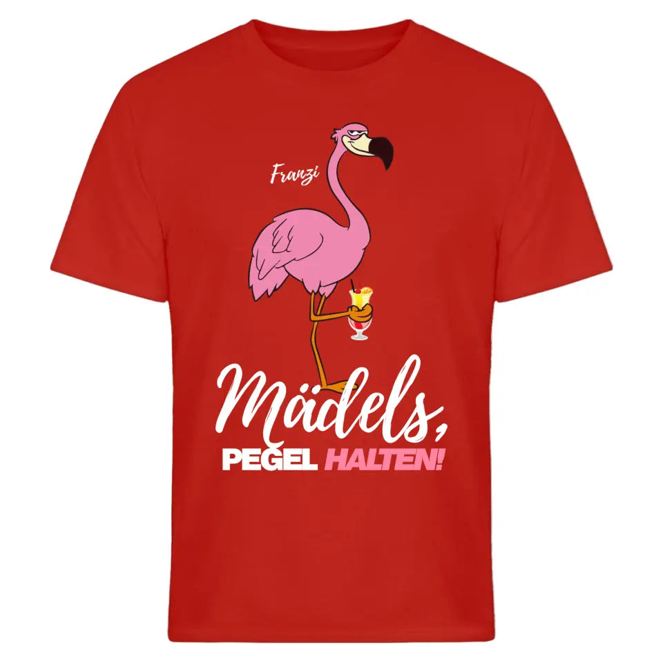 PARTY NAME/WUNSCHNAME | MÄDELS PEGEL HALTEN | FLAMINGO SHIRT MIT DEINEM NAMEN | PARTY T-SHIRT INDIVIDUALISIERBAR/PERSONALISIERBAR - SH