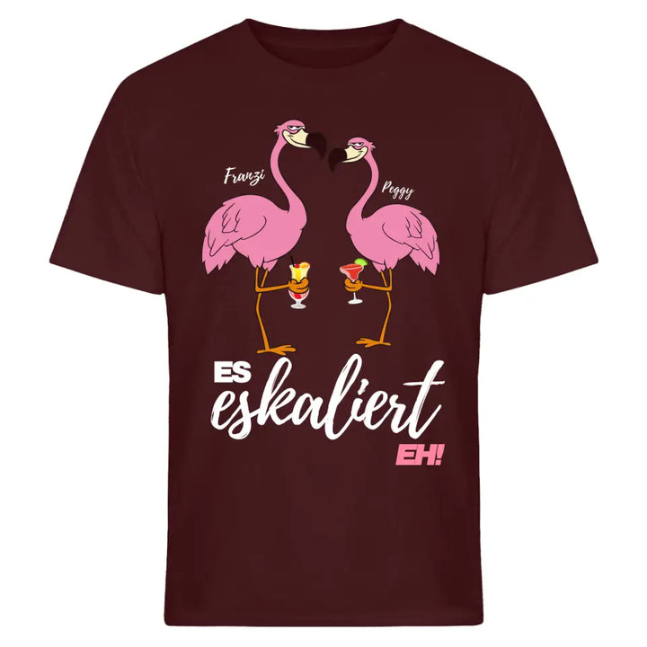 Es Eskaliert Eh - Party Name/Wunschname - Flamingo Shirt mit Deinem Namen - Party T-Shirt Individualisierbar/Personalisierbar