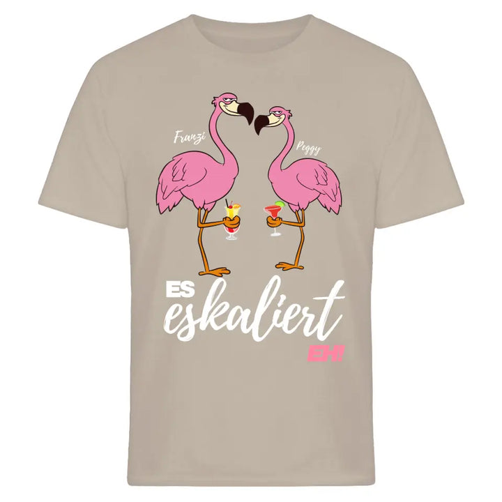 Es Eskaliert Eh - Party Name/Wunschname - Flamingo Shirt mit Deinem Namen - Party T-Shirt Individualisierbar/Personalisierbar