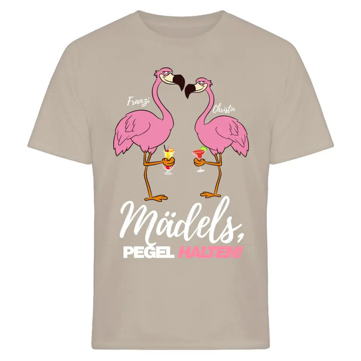 PARTY NAME/WUNSCHNAME | MÄDELS PEGEL HALTEN | FLAMINGO SHIRT MIT DEINEM NAMEN | PARTY T-SHIRT INDIVIDUALISIERBAR/PERSONALISIERBAR - SH