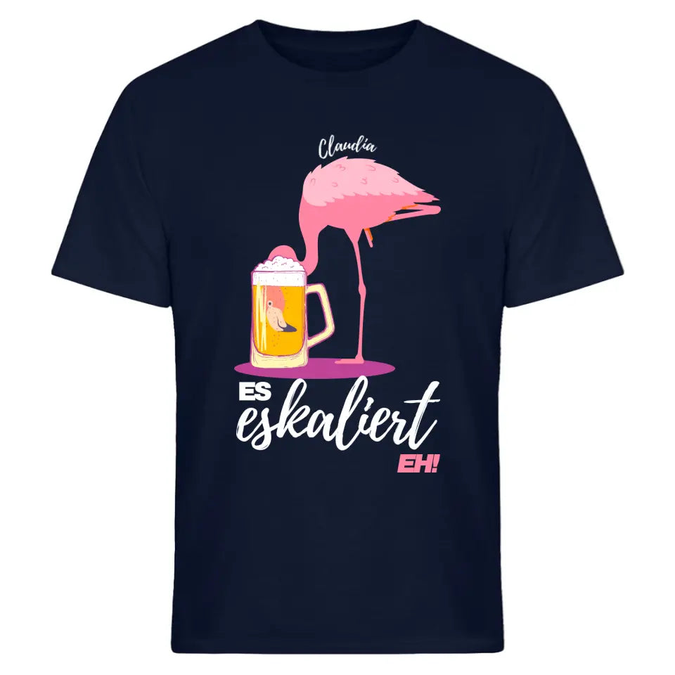 Es Eskaliert Eh - Party Flamingo Shirt mit Deinem Namen | Party T-Shirt Personalisierbar - Malle Mallorca Shirt