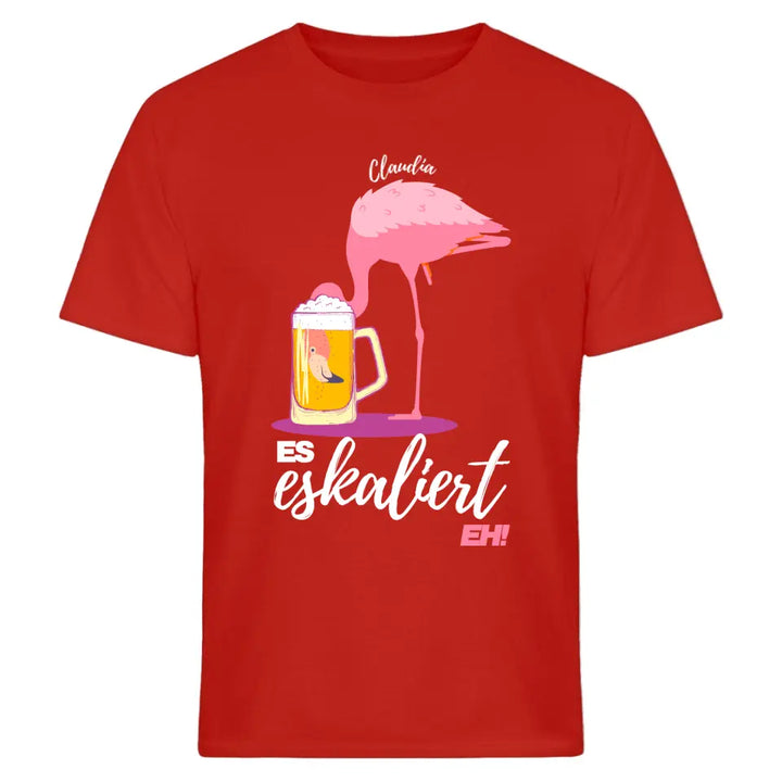 Es Eskaliert Eh - Party Flamingo Shirt mit Deinem Namen | Party T-Shirt Personalisierbar - Malle Mallorca Shirt