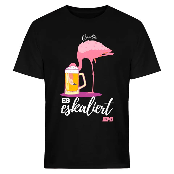 Es Eskaliert Eh - Party Flamingo Shirt mit Deinem Namen | Party T-Shirt Personalisierbar - Malle Mallorca Shirt